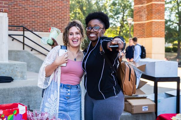 Students at First Friday event